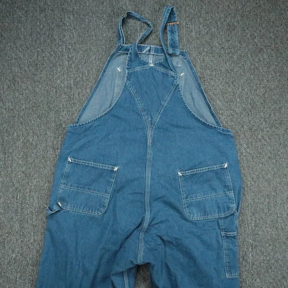 VINTAGE Carhartt Overalls Mens Blue Denim Bib Straight Leg Workwear 44x28